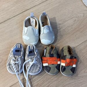 BabyO Trendy Baby Shoe Trio - Gray, Black, and Orange
